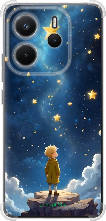 Силикон с усиленными углами чехол Маленький принц для Xiaomi Redmi Note 14 4G - 6326sp-3903 изображение 