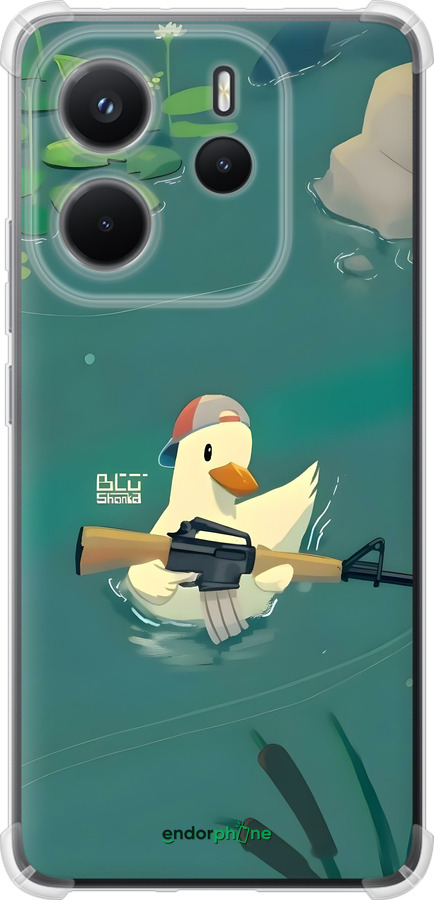 Силикон с усиленными углами чехол Уточка с автоматом для Xiaomi Redmi Note 14 4G - 6356sp-3903 изображение 