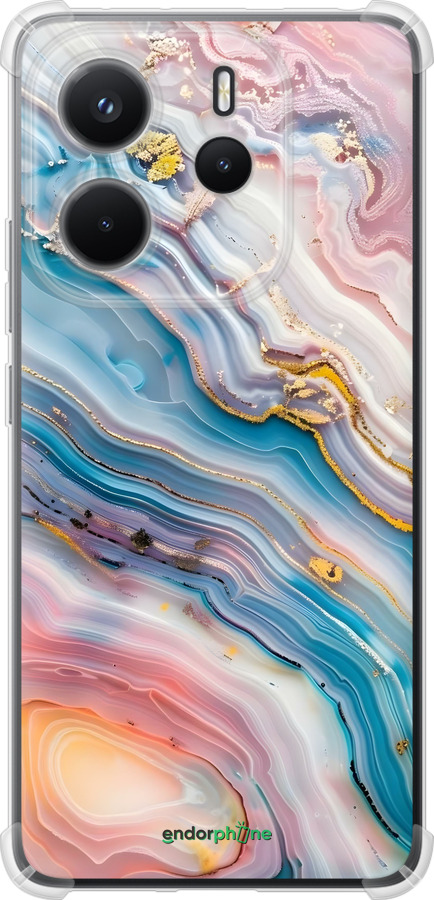 Силіконовий протиударний с посиленими кутами чехол Мрамор красивый для Xiaomi Redmi Note 14 4G - 6376sp-3903 изображение 
