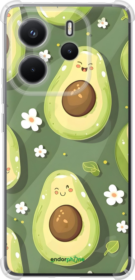 Силикон с усиленными углами чехол Авокадо для Xiaomi Redmi Note 14 4G - 6380sp-3903 изображение 
