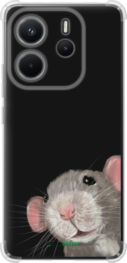 Силикон с усиленными углами чехол The Peeking Rat для Xiaomi Redmi Note 14 4G - 6442sp-3903 изображение 