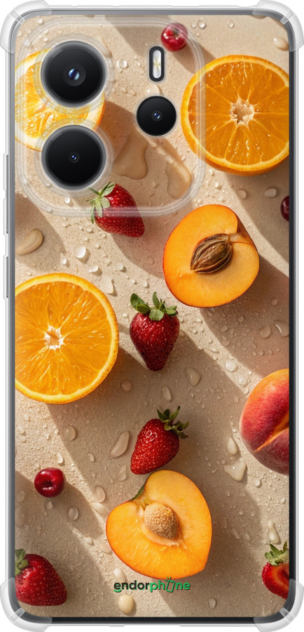 Силикон с усиленными углами чехол Фрукты 3 для Xiaomi Redmi Note 14 4G - 6703sp-3903 изображение 