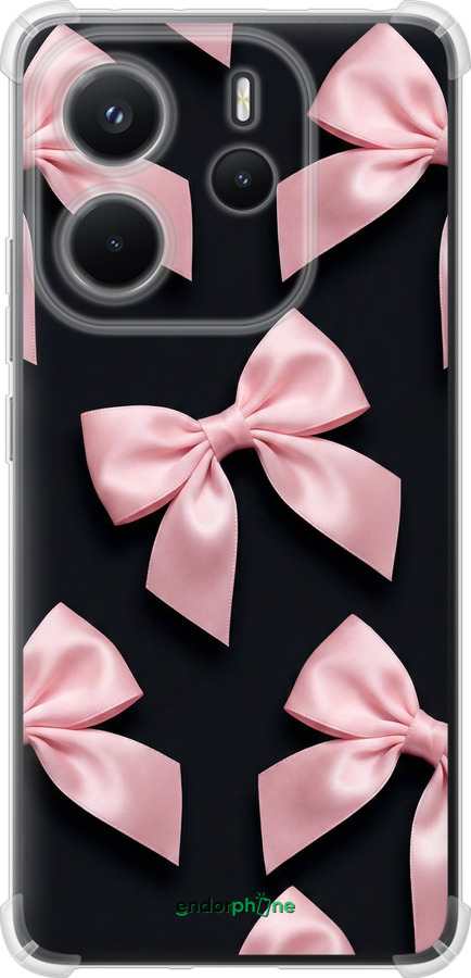 Силикон с усиленными углами чехол Coquette Ribbons Dark Coquette для Xiaomi Redmi Note 14 4G - 6767sp-3903 изображение 