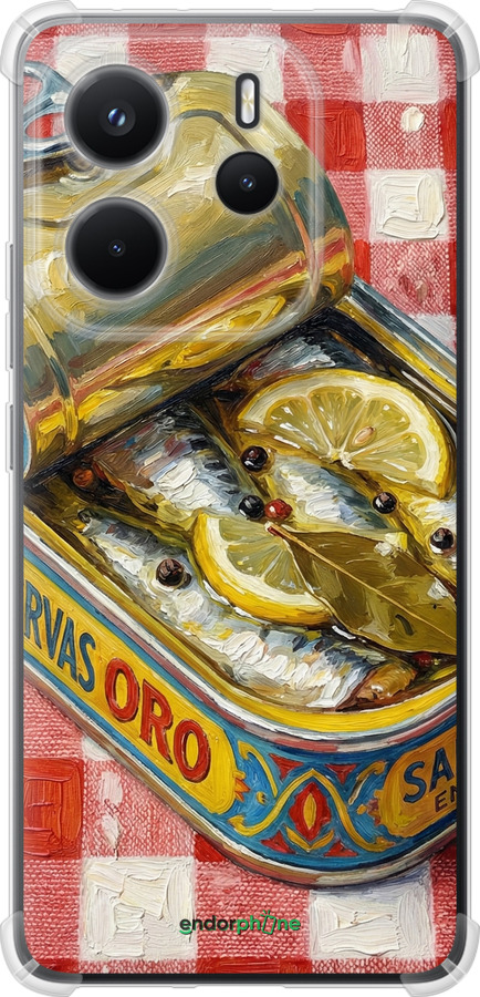 Силикон с усиленными углами чехол Vintage Sardine Tin Phone для Xiaomi Redmi Note 14 4G - 6772sp-3903 изображение 
