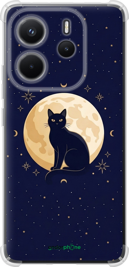 Силіконовий протиударний с посиленими кутами чехол Cute Cat Celestial/Witchy для Xiaomi Redmi Note 14 4G - 6787sp-3903 изображение 