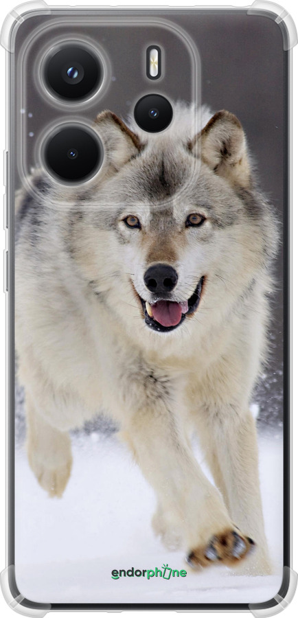 Силикон с усиленными углами чехол Бегущий волк для Xiaomi Redmi Note 14 4G - 826sp-3903 изображение 
