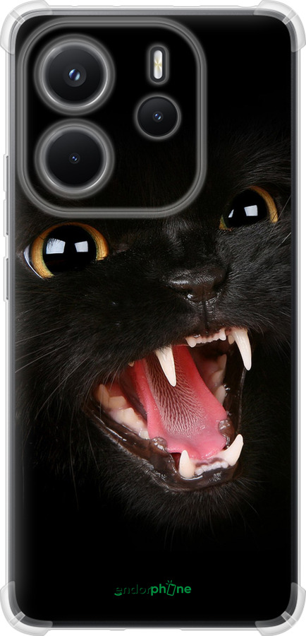 Силикон с усиленными углами чехол Чёрная кошка для Xiaomi Redmi Note 14 4G - 932sp-3903 изображение 