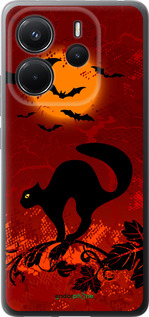 Силіконовий чехол Чорна кішка під місяцем для Xiaomi Redmi Note 14 4G - 1190u-3903 изображение 