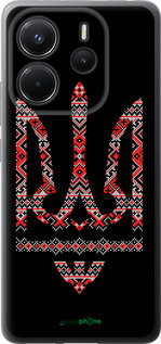 Силиконовый чехол Герб - вышиванка на черном фоне для Xiaomi Redmi Note 14 4G - 1196u-3903 изображение 