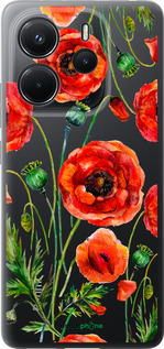 Силиконовый чехол Нарисованные маки для Xiaomi Redmi Note 14 4G - 4278u-3903 изображение 