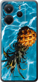 Силиконовый чехол Ананас на воде для Xiaomi Redmi Note 14 4G - 4384u-3903 изображение 