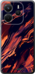 Силиконовый чехол Черно-оранжевая абстракция для Xiaomi Redmi Note 14 4G - 5340u-3903 изображение 