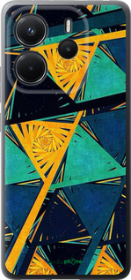 Силиконовый чехол Арт, абстракция, желтый, синий для Xiaomi Redmi Note 14 4G - 5382u-3903 изображение 