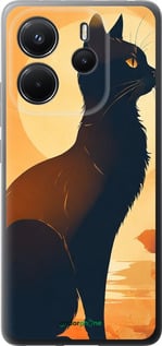 Силиконовый чехол Черная кошка v2 для Xiaomi Redmi Note 14 4G - 5830u-3903 изображение 