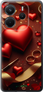 Силиконовый чехол Сердечки v3 для Xiaomi Redmi Note 14 4G - 5833u-3903 изображение 