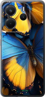 Силіконовий чехол Жовто-блакитні метелики для Xiaomi Redmi Note 14 4G - 6046u-3903 изображение 