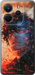 Силиконовый чехол Лицо в пламени для Xiaomi Redmi Note 14 4G - 6127u-3903 изображение 