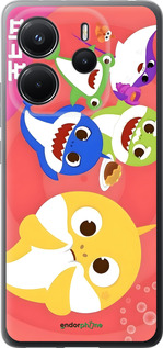 Силиконовый чехол Бейби Шаркс для Xiaomi Redmi Note 14 4G - 6305u-3903 изображение 