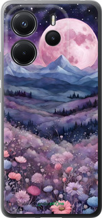 Силиконовый чехол Ночь луна арт для Xiaomi Redmi Note 14 4G - 6319u-3903 изображение 