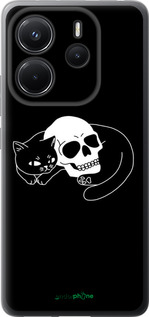 Силіконовий чехол Із зображенням кота та черепа для Xiaomi Redmi Note 14 4G - 6491u-3903 изображение 