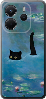 Силиконовый чехол С изображением кота и водяной лилии Monet для Xiaomi Redmi Note 14 4G - 6519u-3903 изображение 