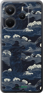 Силиконовый чехол Морская тематика в стиле арт-деко для Xiaomi Redmi Note 14 4G - 6520u-3903 изображение 