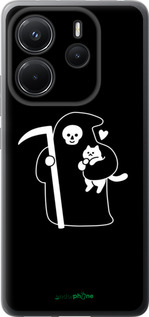 Силиконовый чехол Минималистичный арт: смерть и кошка для Xiaomi Redmi Note 14 4G - 6529u-3903 изображение 