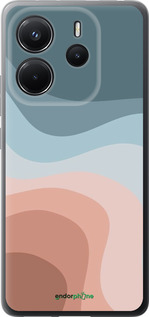 Силіконовий чехол З синіми та рожевими хвилями в стилі ретро для Xiaomi Redmi Note 14 4G - 6532u-3903 изображение 
