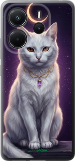 Силиконовый чехол Mystic White Cat Gothic Dark Purple Gold для Xiaomi Redmi Note 14 4G - 6805u-3903 изображение 