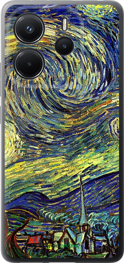 Силіконовий чехол Вінсент Ван Гог. Зоряна ніч для Xiaomi Redmi Note 14 4G - 163u-3903 изображение 