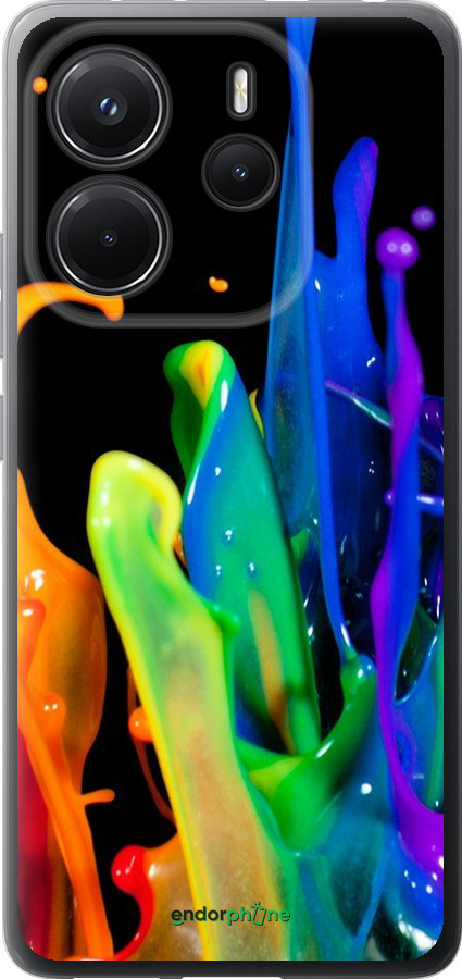 Силіконовий чехол Бризки фарби для Xiaomi Redmi Note 14 4G - 3957u-3903 изображение 
