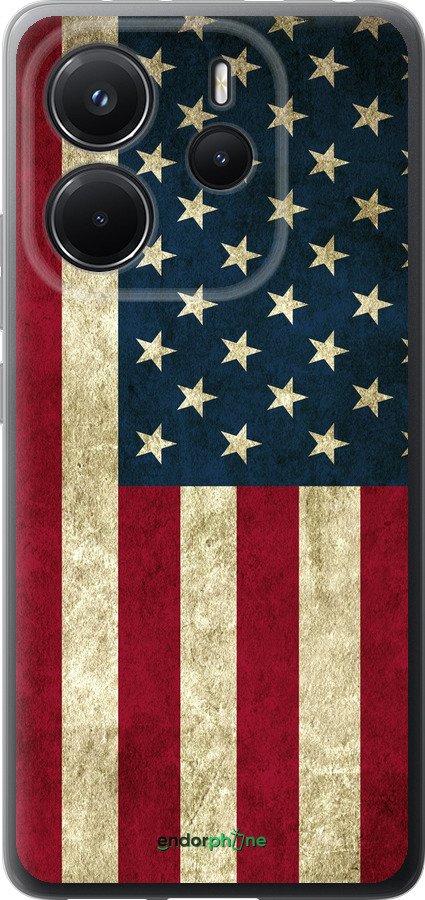 Силиконовый чехол Флаг США для Xiaomi Redmi Note 14 4G - 395u-3903 изображение 