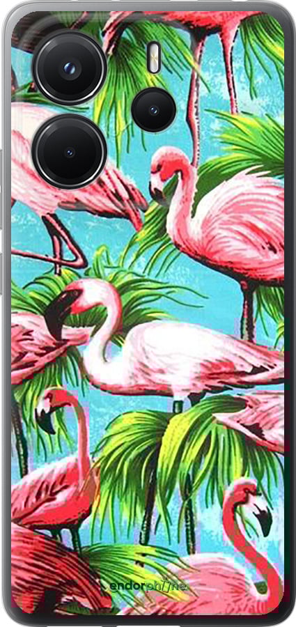 Силіконовий чехол Tropical background для Xiaomi Redmi Note 14 4G - 4016u-3903 изображение 