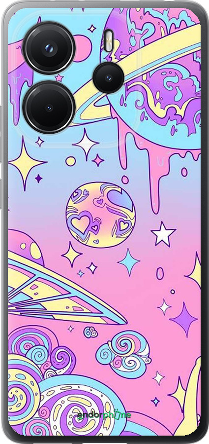 Силиконовый чехол Розовая галактика для Xiaomi Redmi Note 14 4G - 4146u-3903 изображение 