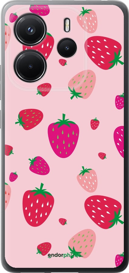 Силиконовый чехол Клубнички для Xiaomi Redmi Note 14 4G - 4332u-3903 изображение 