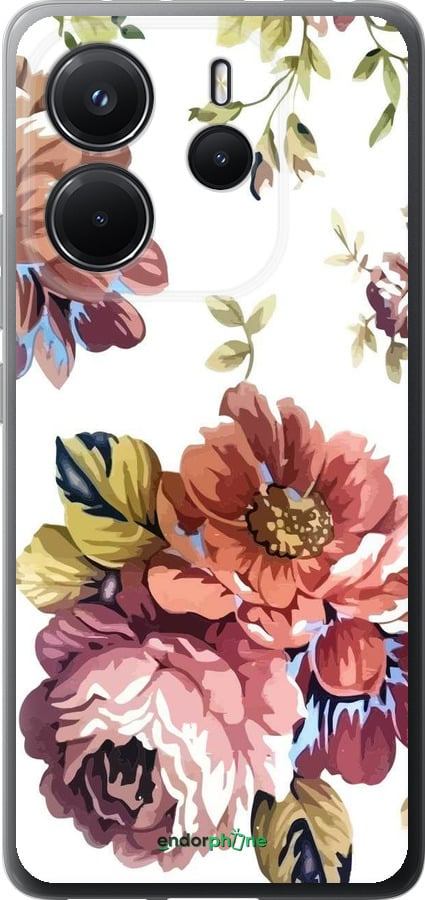 Силіконовий чехол Vintage flowers для Xiaomi Redmi Note 14 4G - 4333u-3903 изображение 