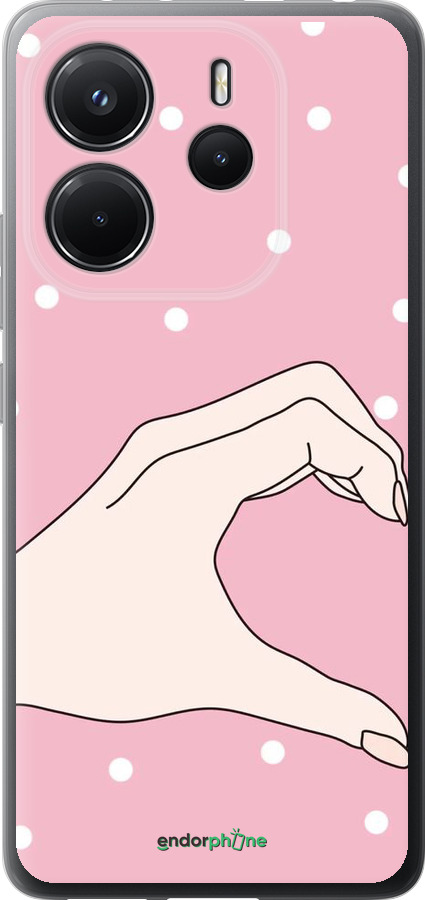 Силиконовый чехол Половинка сердца для Xiaomi Redmi Note 14 4G - 4340u-3903 изображение 