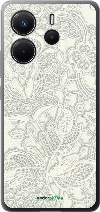 Силиконовый чехол Белое кружево для Xiaomi Redmi Note 14 4G - 4383u-3903 изображение 