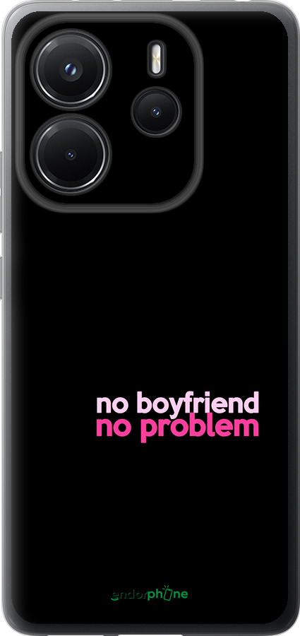 Силиконовый чехол no boyfriend no problem для Xiaomi Redmi Note 14 4G - 4549u-3903 изображение 