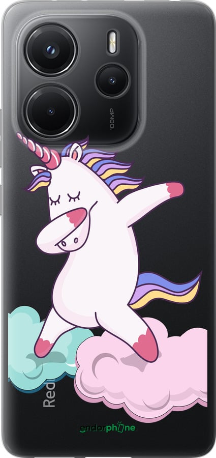 Силиконовый чехол Единорог для Xiaomi Redmi Note 14 4G - 4702u-3903 изображение 
