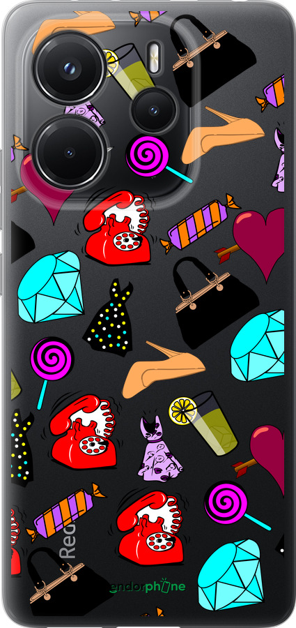 Силиконовый чехол stickers для Xiaomi Redmi Note 14 4G - 4757u-3903 изображение 
