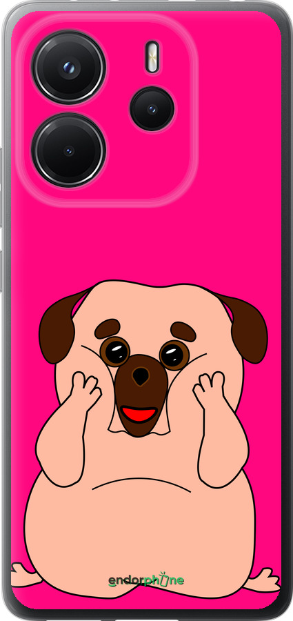 Силіконовий чехол Веселий мопс для Xiaomi Redmi Note 14 4G - 4908u-3903 изображение 