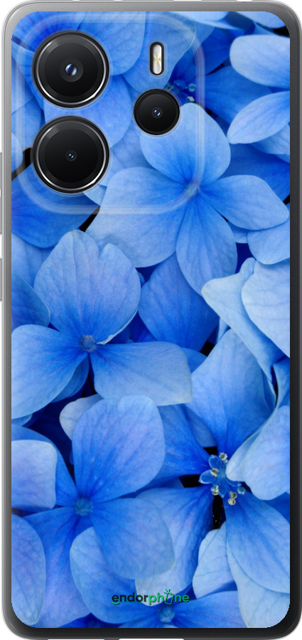 Силіконовий чехол Сині квіти для Xiaomi Redmi Note 14 4G - 526u-3903 изображение 