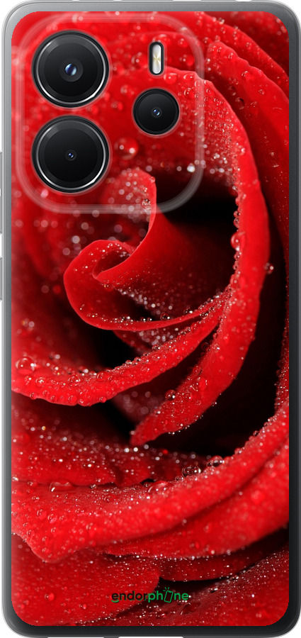 Силиконовый чехол Красная роза для Xiaomi Redmi Note 14 4G - 529u-3903 изображение 