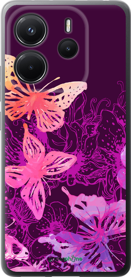 Силіконовий чехол Метелики v2 для Xiaomi Redmi Note 14 4G - 5475u-3903 изображение 