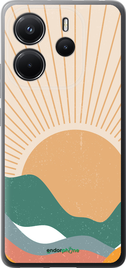 Силіконовий чехол Гори і сонце v2 для Xiaomi Redmi Note 14 4G - 5488u-3903 изображение 