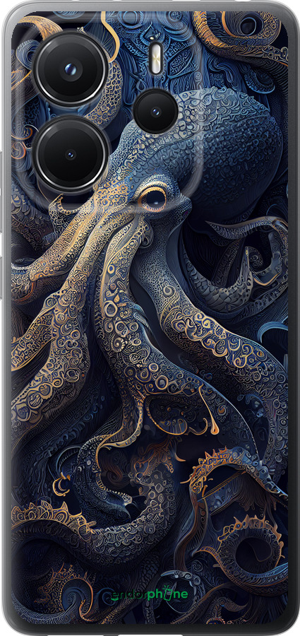 Силиконовый чехол Осьминог для Xiaomi Redmi Note 14 4G - 5551u-3903 изображение 