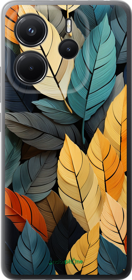 Силиконовый чехол Кольорове листя для Xiaomi Redmi Note 14 4G - 5644u-3903 изображение 