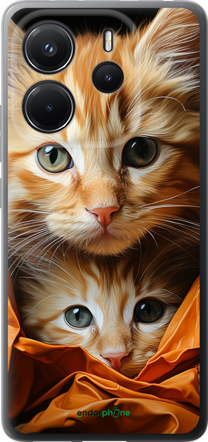 Силиконовый чехол Котики 2 для Xiaomi Redmi Note 14 4G - 5664u-3903 изображение 