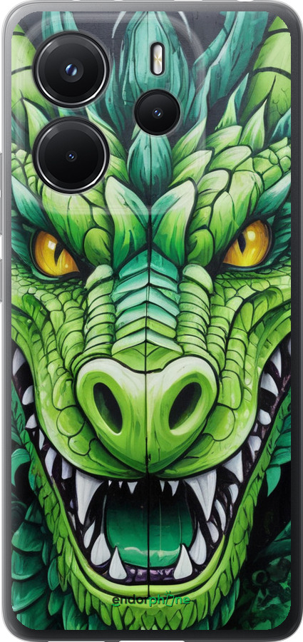 Силіконовий чехол Зелений дракон для Xiaomi Redmi Note 14 4G - 5816u-3903 изображение 
